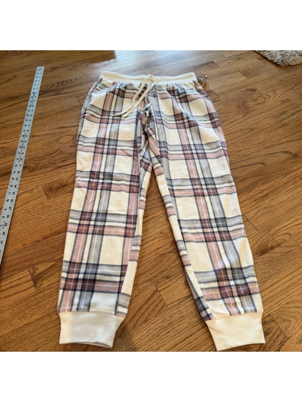 AEROPOSTALE WOMENS MEDIUM FLEECE PLAID JOGGER LOUNGE SLEEP PANTS NEW